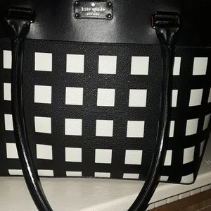 Kate Spade handbag black and white check